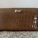 Kate Spade LARGE CONTINENTAL ZIP AROUND LEATHER WALLET CLUTCH COGNAC BROWN Photo 0