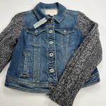 Pilcro and the Letterpress  Cable Knit Sweater Sleeve Denim Jean Jacket Size SP Photo 1
