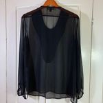 Dressbarn Collection Sheer Black Beaded Tunic Womens Large Boho Party Whimsigoth Photo 2