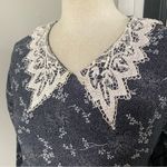 VINTAGE NEWPORT NEWS COTTON PRAIRIE DRESS GRANNY CHIC LACE COLLAR MADE IN USA Blue Size M Photo 3