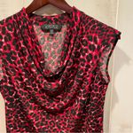 Cute slinky spicy red leopard print cowl neck top sleeveless flowy Black Photo 8