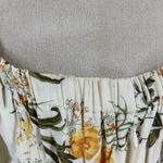 Reformation  Pearl Dress Aurora Floral Cream Ivory Orange Gold Puff Sleeve Midi 8 Photo 4