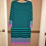 Southern Tide Camille Striped Green Performance Dress XL Photo 3