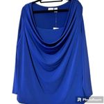 Covington  womens 2X 20/22W drape neck blue blouse workwear church casual NWT Photo 9