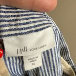 J Jill wide leg linen Striped Blue and White Pants size xl Photo 12