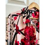 Tommy Hilfiger  Pink Red Black Floral Print Button Down Career Blouse Size Medium Photo 7