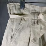 Kensie  Jeans The High Rise Short Women's Size 6/28 Beige Paper Bag Waist Pleated Photo 11