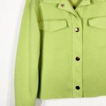 Joie  Medium Jacket Bright Green Snap Closures Collar Stretch Solid Knit‎ 591 Photo 4