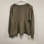 Altar'd State  Olive Crochet Accent sweater Sweatshirt Size small! Photo 4