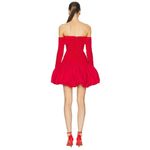 AKNVAS for FWRD Greta Stretch Puff Jersey Dress in Red 4 New Womens Mini Photo 2