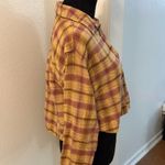 American Eagle  Distressed Oversized Long Sleeve Flannel Button Up Shirt Photo 1