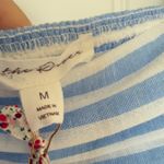 By The River Medium Blue White Strip Coastal Fairy Tiered Bow Accent Midi Dress Photo 9