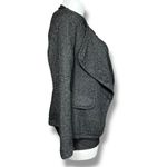 Depri Womens Tweed Blazer Jacket Open Front Long Sleeve Tailored Gray Black Larg Photo 3