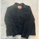 Men's Authentic Levi's Trucker Black Denim Button Jean Jacket Size Large Photo 9