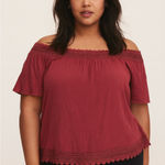 City Chic  wide neck lace trim blouse OFF SHOULDER SIZE 22 Photo 0