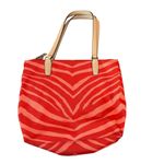 Coach  Coral Orange Zebra‎ Print Tote Bag Canvas F23283 Purse Handbag Designer Photo 1