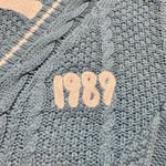 Taylor Swift  1989 Cardigan Blue White Cable Knit Sweater XS SM Taylor's Version Photo 10
