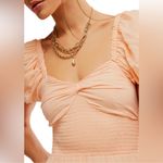 Free People NWOT  Sundrenched Smocked Puff Sleeve Maxi Dress color orange sz XS Photo 4