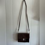 A Very HTF Rare Vintage Tumi X Carlos Falchi Brown Leather Crossbody Handbag Gold Photo 1