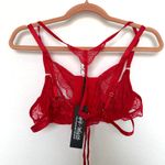 Wolf & Whistle Womens Bodysuit Size US 6 Red Bella Satin Lace Strappy Lingerie Photo 6