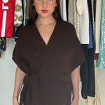 Loft  brown knit wrap vest Photo 0