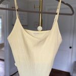 Old Navy  Ribbed Crop Top Yellow Bralette Bougie Summer L Barre Workout Beach Y2K Photo 0
