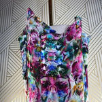 Nicole Miller ‎ Off-the-Shoulder Silk Floral Top Photo 4