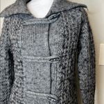 Loft Gray Cable Knit Cardigan Sweater Dress Shawl Collar Double Breasted Small Photo 6