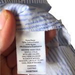 Halogen Nordstrom blue white pin strip floral puff sleeve blouse coastal Grandma Photo 11