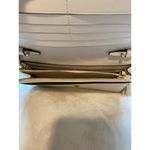 Tory Burch  Fleming Floral Leather Chain Wallet Crossbody Purse Bag White Purple Photo 14