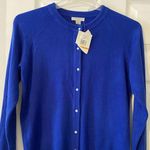 Women blue bottoms down pearl sweater Photo 0