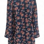 ZARA midnight blue floral 60s style hippie cut out long sleeved dress Photo 2