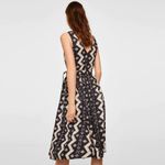 Mango Multicolor Black Aztec Print Sleeveless V-neck Fit & Flare Wrap Dress Sz 6 Photo 1