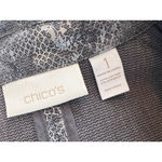 Chico's Jacket size 1 Medium Moto Animal Print Snakeskin Metallic Blazer Coat Photo 1