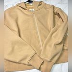 Pact Full Zip cropped camel tan hoodie with front pockets size medium Photo 0