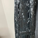 ZARA  Basic Crushed Velvet Blazer Jacket Open Front Gray Silver Small No Belt Photo 4