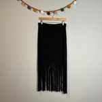 Nic+Zoe  black knit midi fringe skirt Photo 1