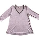 Juicy Couture Black Rhinestone V-Neck Purple Cold Shoulder Cutout Top Sz Medium Photo 6