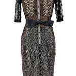 Anthropologie Beguile by Byron Lars Allusione Dress Black Lace Insert Sheath 0P Photo 0