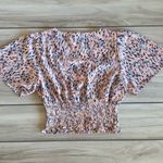 Nine Britton  Cidro Surplice Smocked Crop Blouse Pink Medium NWT STITCH FIX Photo 4