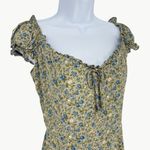 Reformation Women's Pacey Fit & Flare Mini Dress | Sz 6 | Sprite Green Floral Photo 6