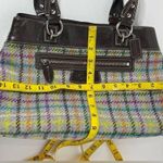 Coach Penelope Tattersall Colorful Plaid Wool Shoulder Bag Purse Photo 13