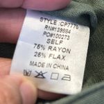 A.Peach  Cargo Linen Blend Olive Green Pants Size Small NWT #0617-OC Photo 7