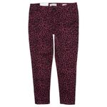 Sanctuary NWT Social Standard by Mid Rise Skinny Ankle Jeans Burgundy Cheetah 12 Photo 1