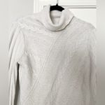 Milly Asymmetrical Cable Knit Turtleneck Sweater Photo 4