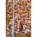 Fate Midi Dress Sz Small Floral Puff Balloon Sleeve Front Cut Out Cottagecore Brown Photo 13