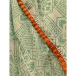 Sundance Size Small Green White Geometric Orange Contrast Trim Peasant Blouse Photo 3