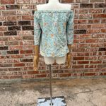 Anthropologie  LAIA Pastel Green Floral Off-Shoulder Top / L / EUC Photo 12