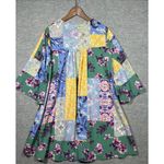 Umgee  Women’s Dress XL V Neck Crochet Patchwork Boho Summer Colorful Photo 5