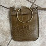 Punto Fibbia Made in Italy Snake Croc Embossed Crossbody Purse Euc Green small Photo 5